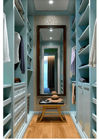 Параллельная гардеробная комната с большим зеркалом Ростов-на-Дону